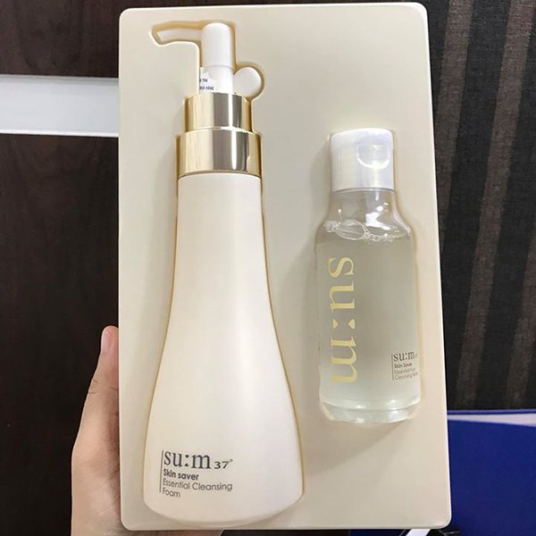 sum37 Skin saver Essential Cleansing Foam - set sữa rửa mặt sum